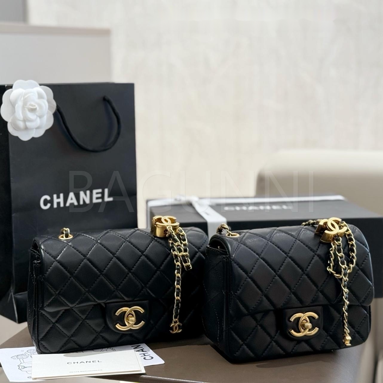 샤넬 25B 금볼 스퀘어 플랩 백