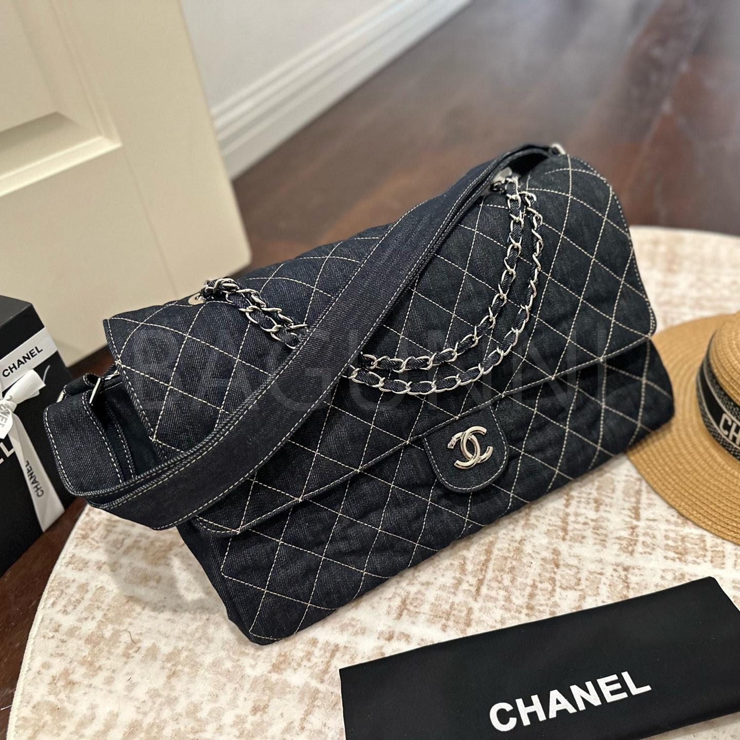 샤넬 맥시 데님 쇼퍼백