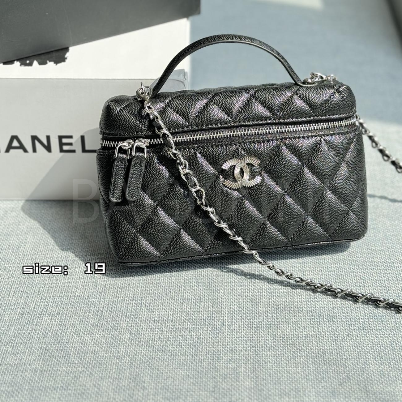 샤넬 25C 탑핸들 코스메틱 박스 백