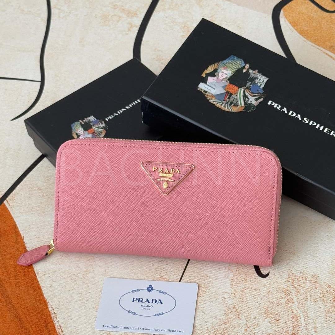 프라다 사피아노 지퍼 장지갑