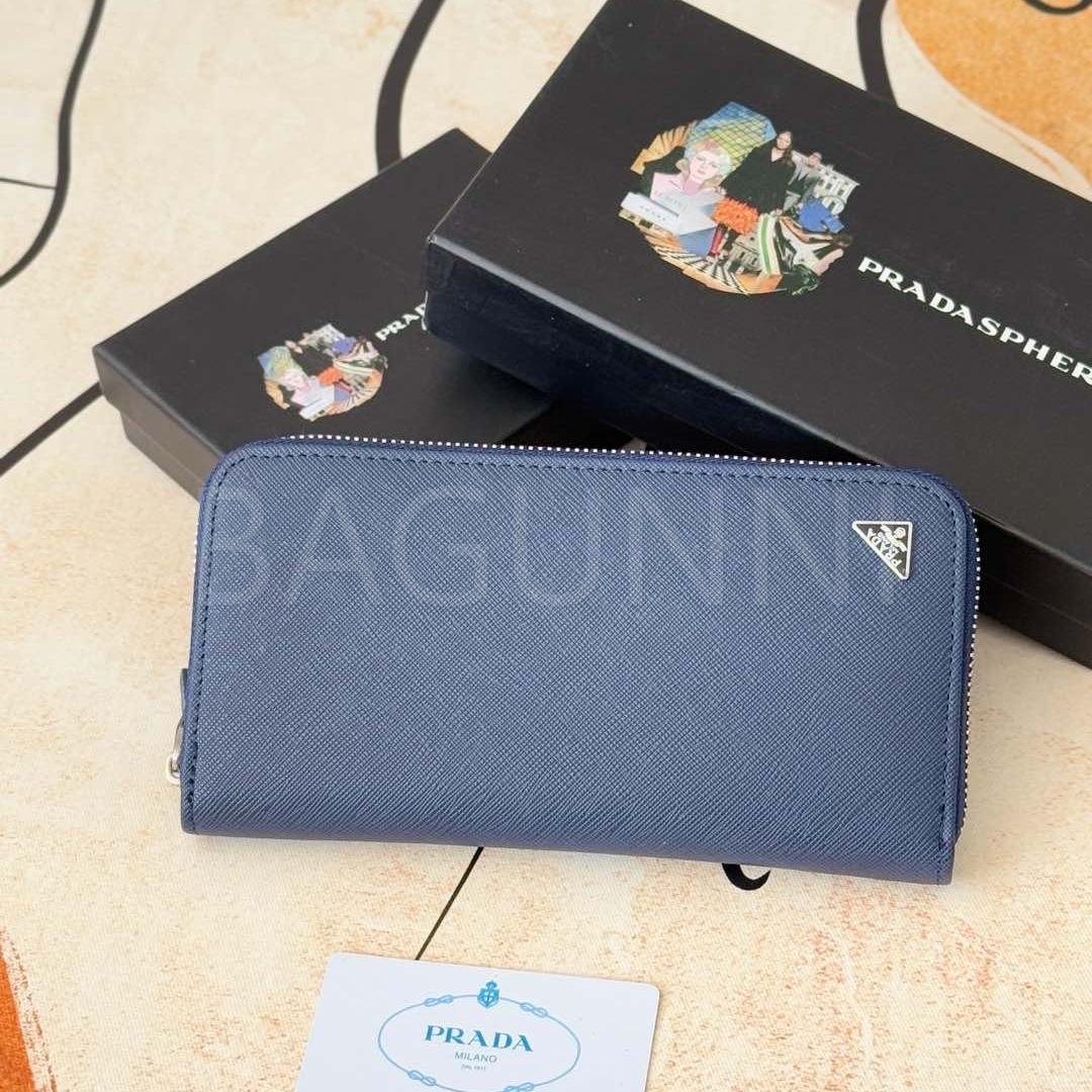 프라다 사피아노 지퍼 장지갑