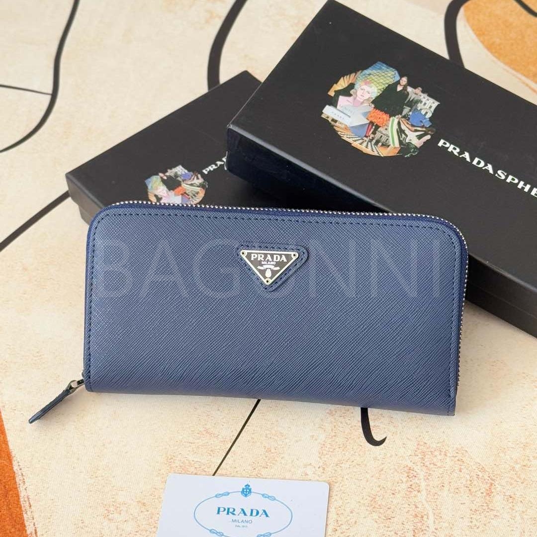 프라다 사피아노 지퍼 장지갑