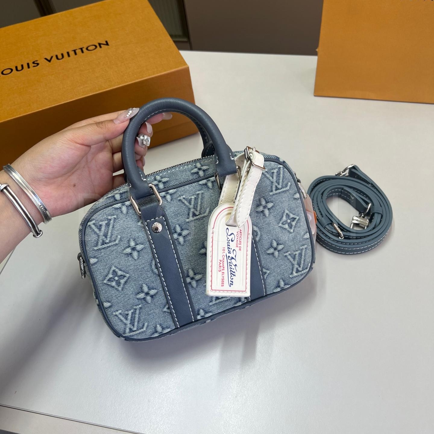 루이비통 데님 키폴 25