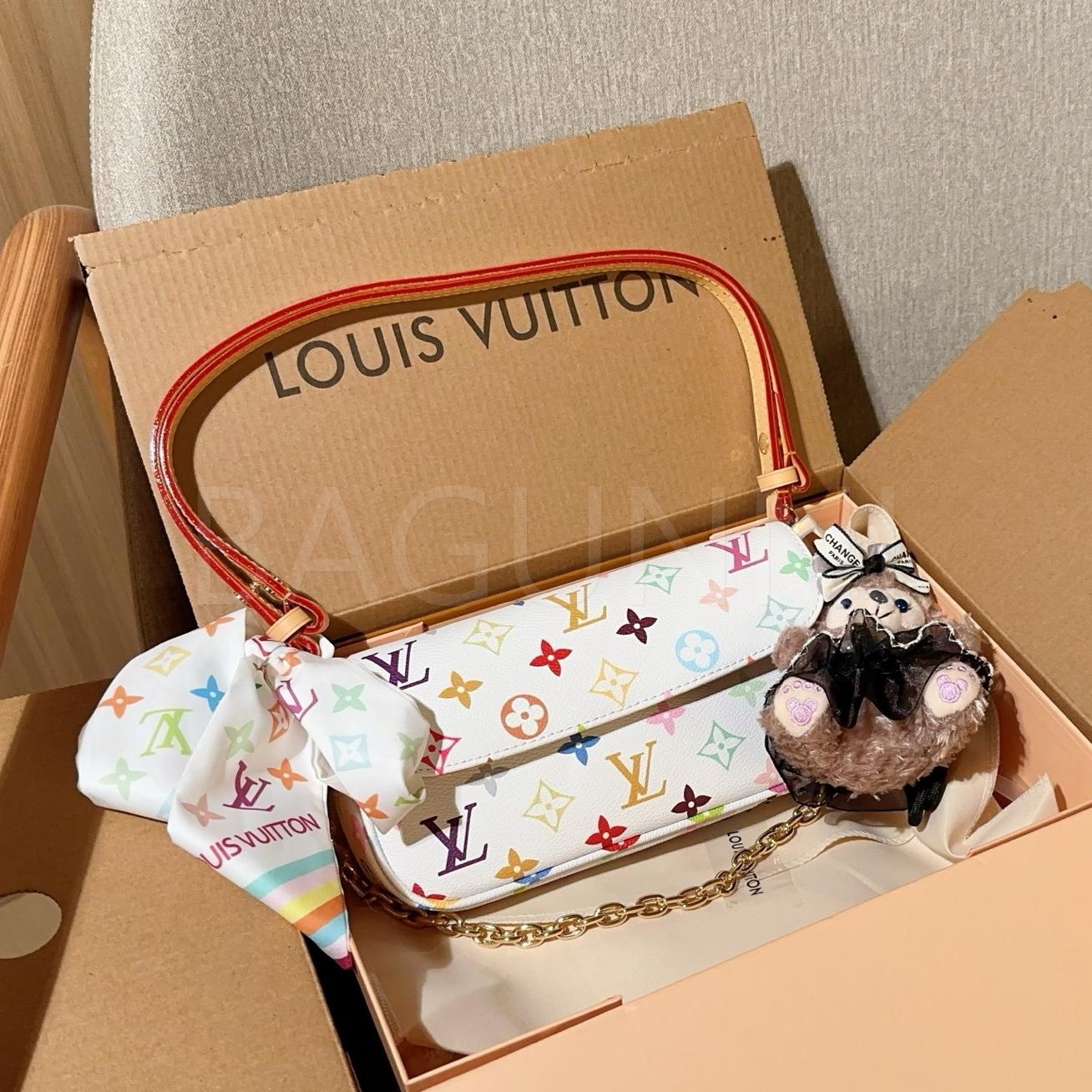 루이비통 x 무라카미 타카시 멀티컬러 숄더 파우치