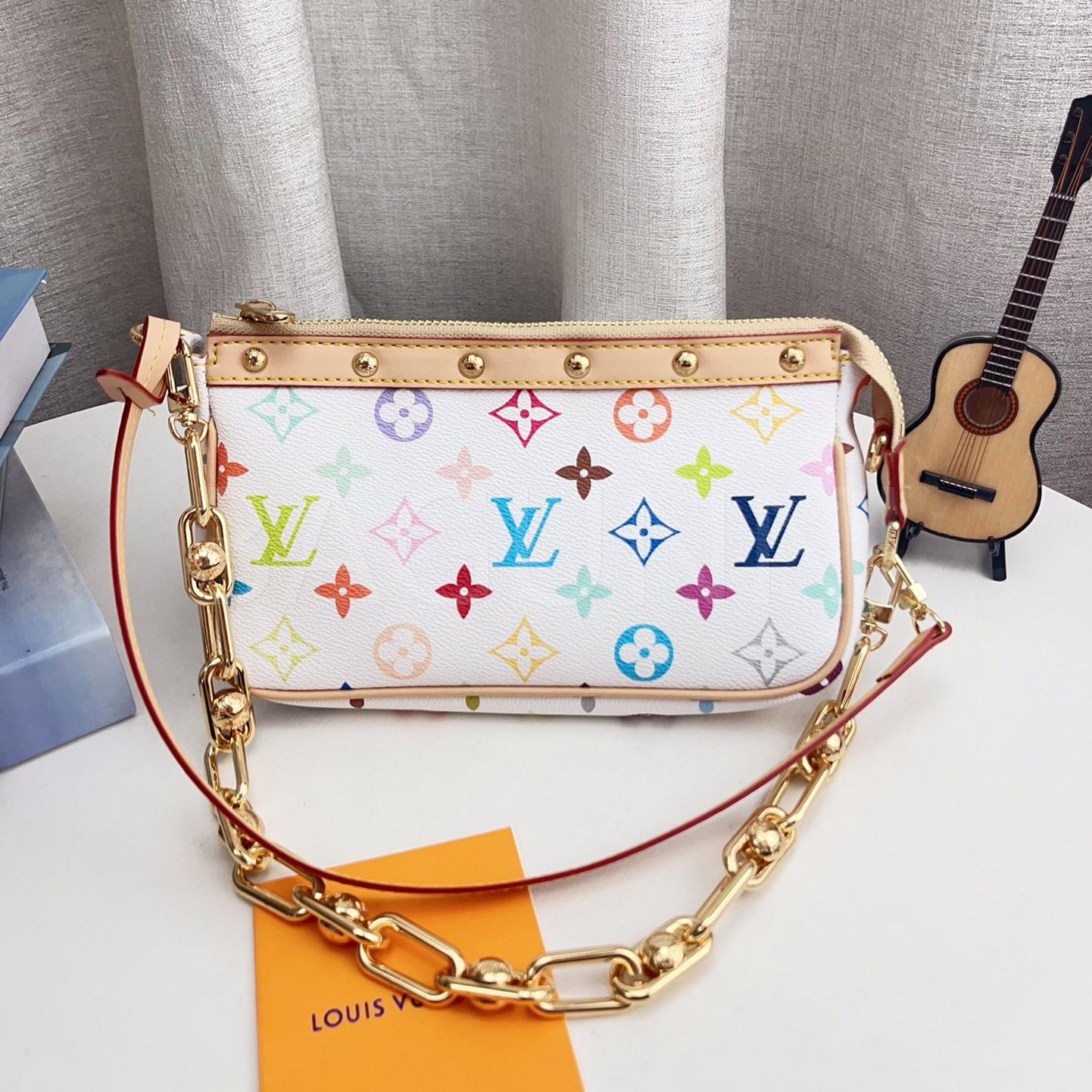 루이비통 x 무라카미 타카시 멀티컬러 숄더 파우치