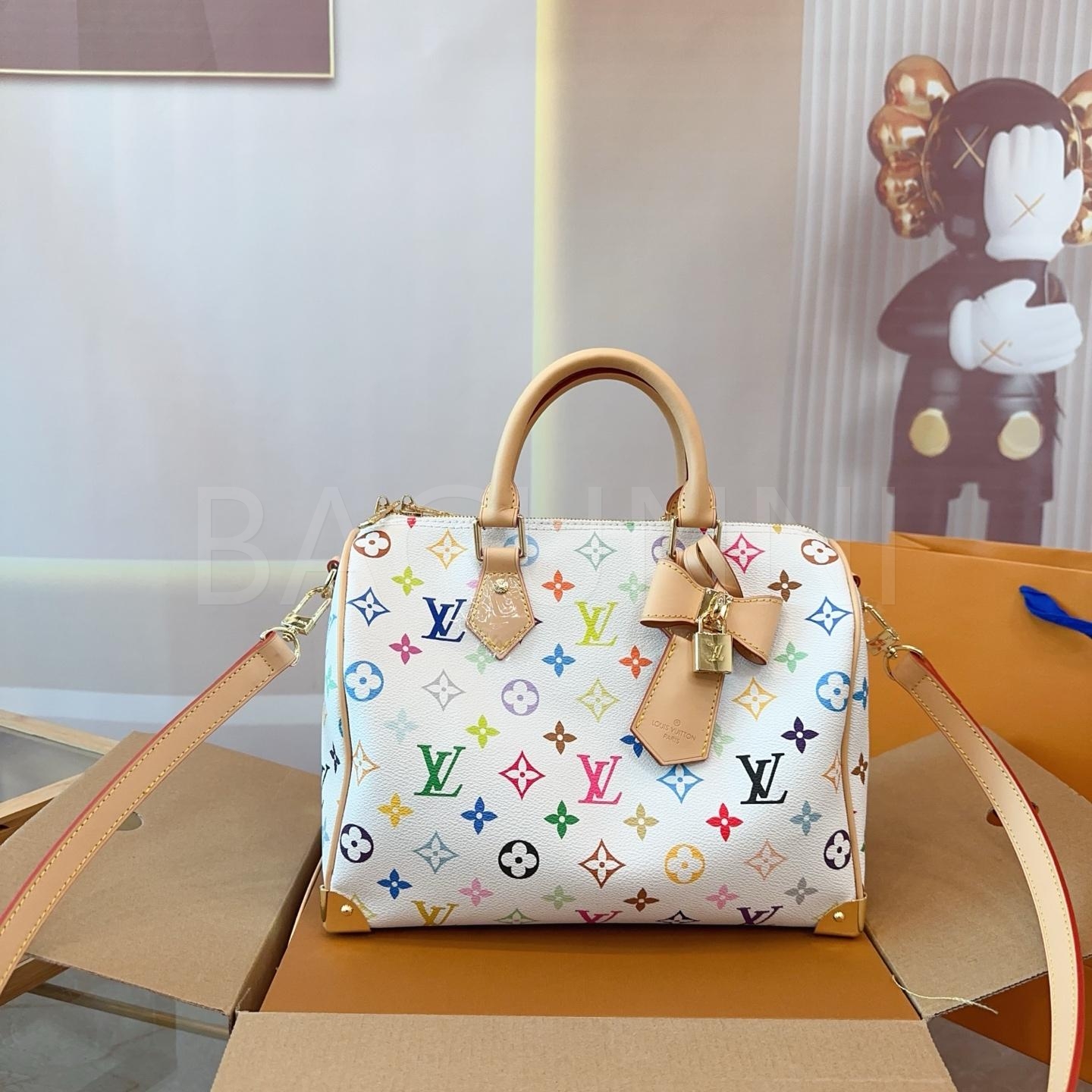 루이비통 x 무라카미 타카시 멀티컬러 스피디 보스턴 백