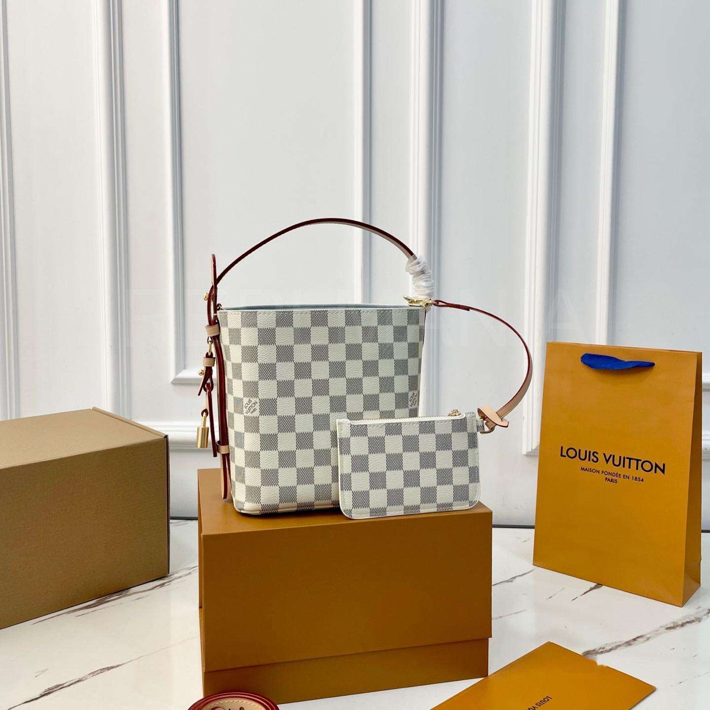 루이비통 다미에 아쥐르 노에 버킷 백