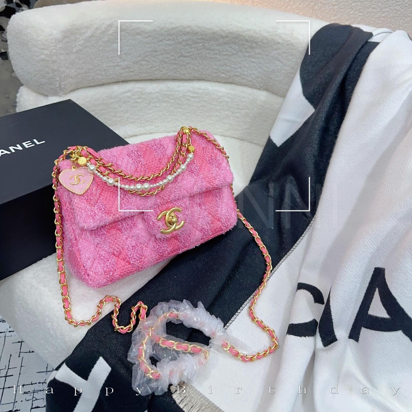 샤넬 클래식 플랩 펄 트위드 미니백