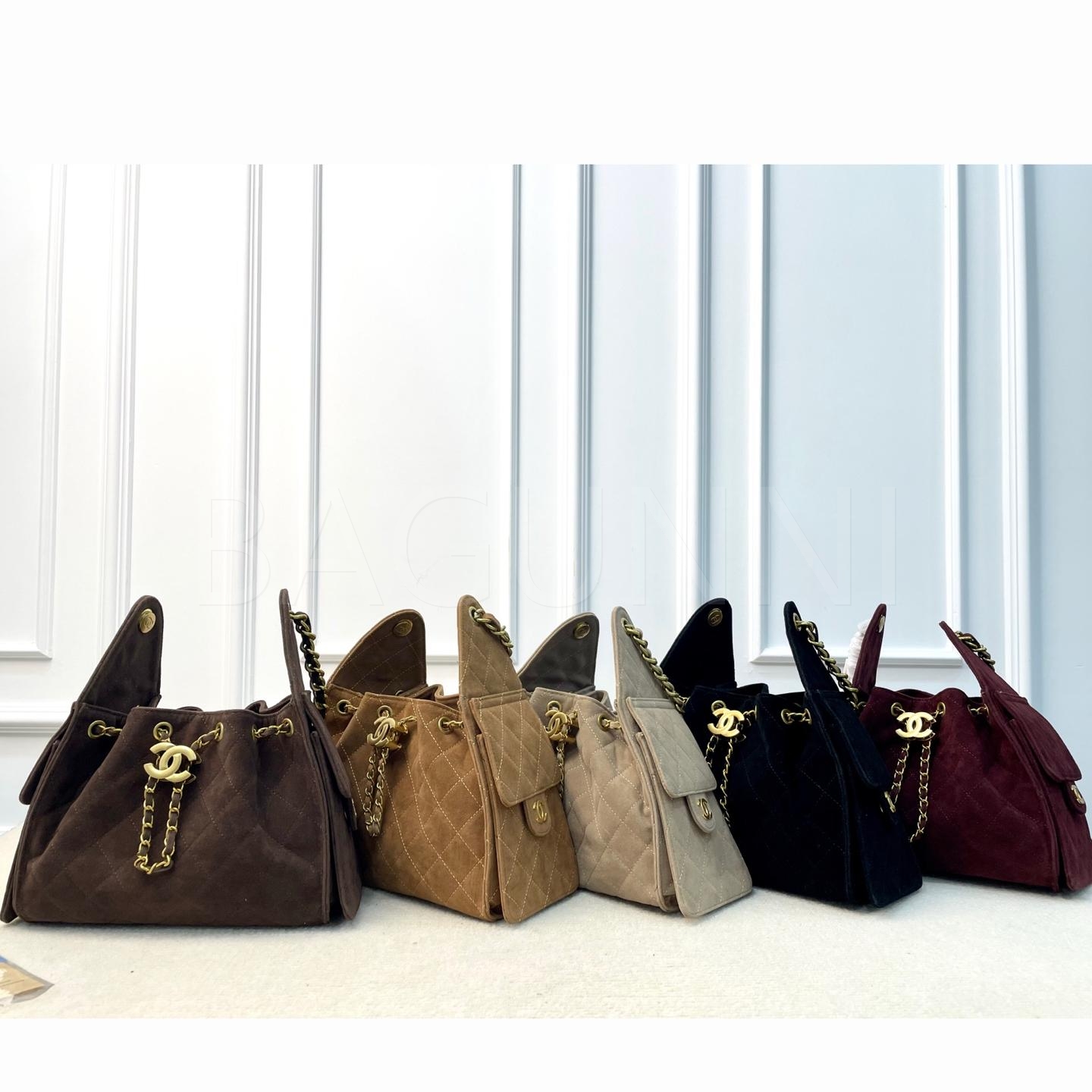 샤넬 25C 스웨이드 호보 백