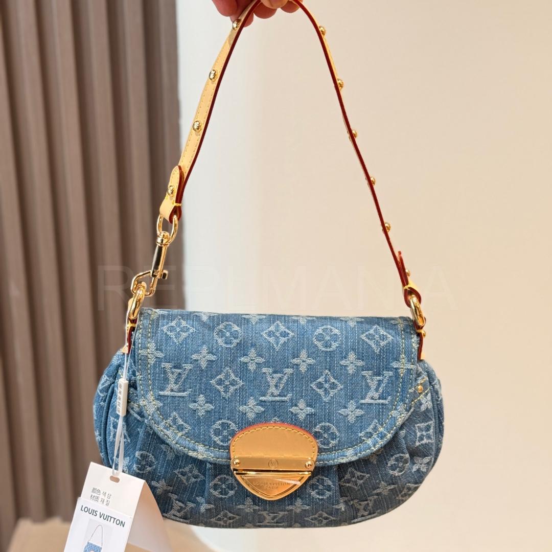 루이비통 데님 선셋 숄더백