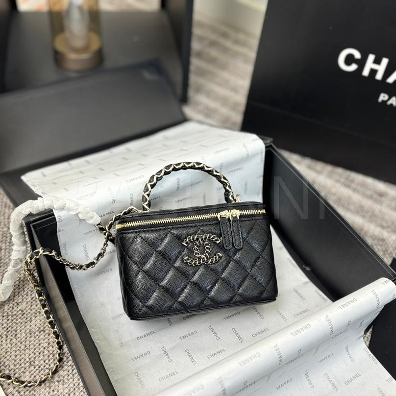 샤넬 탑핸들 코스메틱 박스 백